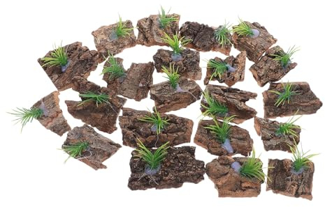 Abaodam Corteza Natural de Corcho para Terrarios 24 Piezas, Decoración Irregular para Hábitat de Reptiles, Sustrato Seguro para Tortugas, Geckos, Camaleones y Serpientes,