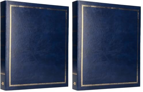 Album DE Fotos LIDERPAPEL Anillas Serie Classic con 20 Hojas Autoadhesivas Color Azul (Paquete de 2)