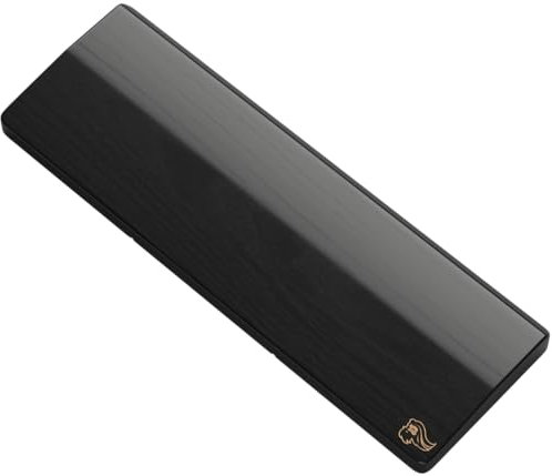 Glorious Gaming Wooden Keyboard Wrist Rest (Kompakt) - Weiße Esche, mittelgrobe Maserung, glatte Oberfläche, schweiß- und ölbeständig, rutschfeste Gummibasis, 300 x 100 x 19mm - Onyx
