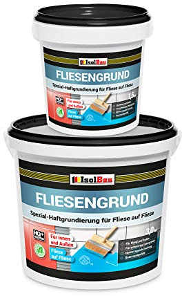 Isolbau Fliesengrund Blau 4,5 kg - Fliese auf Fliese Grundierung für Wand- & Bodenfliesen im Innen- & Außenbereich