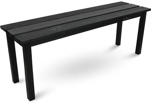 holz4home® Gartenbank Holzbank Schwarz I Kleine Bank ohne Lehne I Parkbank 2-3 Sitzplätze für Terrasse Garten Balkon I Für Kinder & Erwachsene