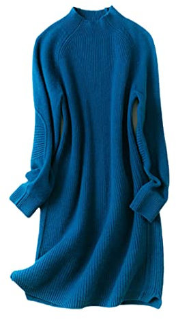 Ownwfeat Mode Damen Dickere Kleider Herbst Winter Damen Wolle Strickpullover Pullover Damen Kaschmir Tops, blau, XL