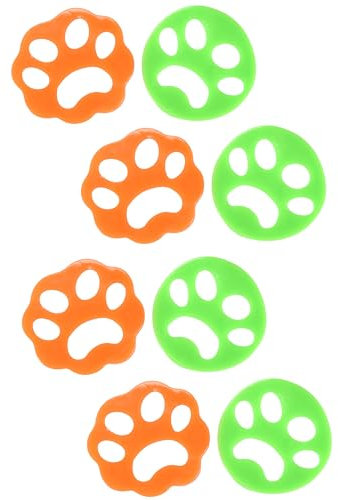 Plemont Set di 8 depilatori per animali domestici, colore arancione e verde, riutilizzabili, per rimuovere i peli di cani, rimuove il pelo in asciugatrice e lavatrice