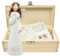Figura De Ángel Artesanal En Cerámica con Caja De Regalo De Madera Natural