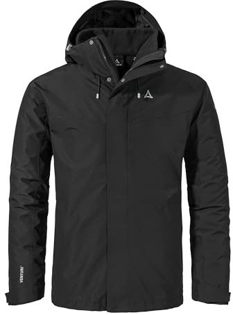 Schöffel Herren 3in1 Jacket Style Okere MNS, wasserdichte, atmungsaktive Outdoorjacke mit herausnehmbarer Fleecejacke, warme 3in1 Jacke mit verstellbarer Kapuze, black, 50