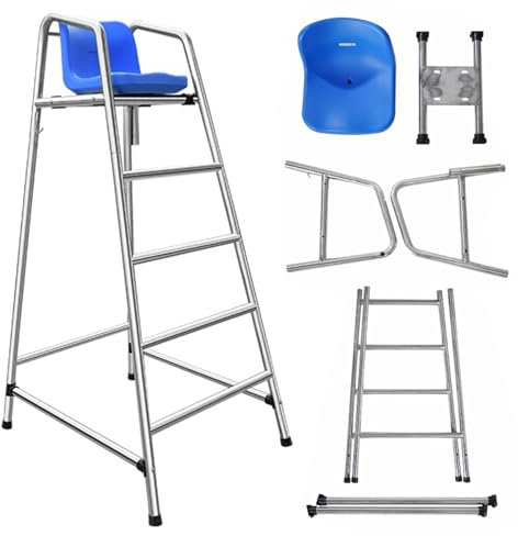 pool stuhl 1.2m/1.5m/1.8m hohe Pooldeck-Rettungsschwimmerstühle für Kinder/Erwachsene, Outdoor-Rettungsschwimmerstuhl für Patio Beach Water Park, robuster erhöhter aus Edelstahl, belastbar mit 330kg (