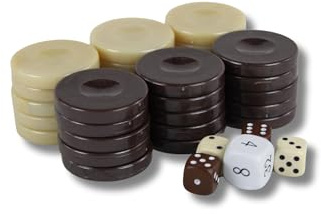 36 mm akryl brun pärla - Backgammon bitar