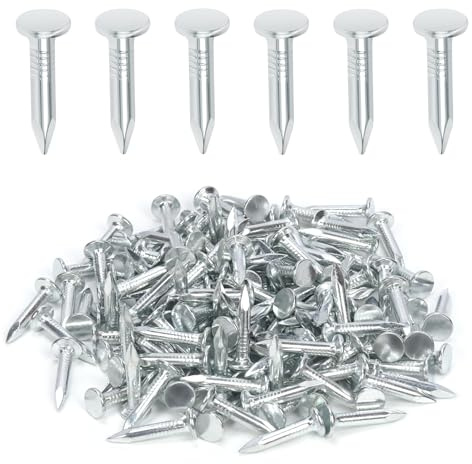 Keadic Set di 300 chiodi in feltro galvanizzato da 2,5 cm, perni a testa larga da 25 mm, chiodo hardware per la casa per coperture in feltro isolante pellicola in schiuma per asfalto singolo fissaggio