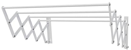 Well Home Tendedero Extensible de Pared en Metal 60cm x 3m Superficie de tendido