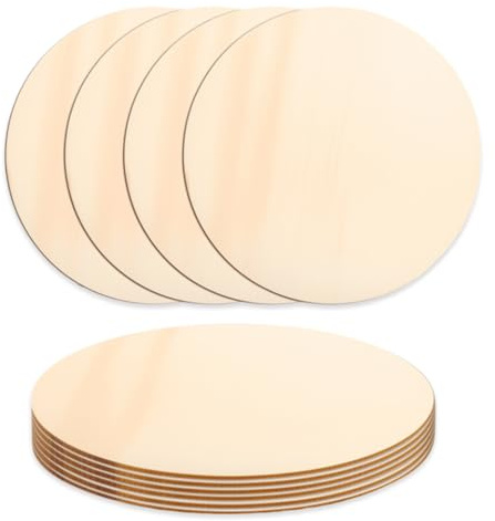 HMCEY 10 PCS Discos de Madera Redondos 15 CM,Rodajas de Madera Manualidades,Discos Redondos Natural,Posavasos Maderas para Pintar,Troncos Maderas Decoracion,Circulos Maderos para Bricolaje para DIY
