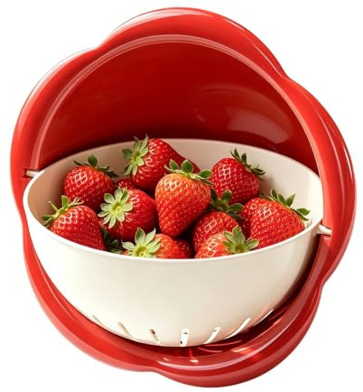Colador Frutas Cesta De Doble Capa, Limpieza Y Escurrido, Gadget Cocina