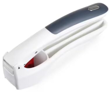 Zyliss E960006 Spremiaglio Facile Pulire, Plastica, Acciaio Inossidabile, Bianco, Grigio, Trita, Schiaccia, Spremi Aglio, Durevole, Lavabile in Lavastoviglie