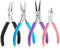 Anezus 4Pcs Jewelry Pliers Tool Set Includes Needle Nose Pliers, Round Nose Pliers, Wire Cutters and Bent Nose Pliers for Jewelry Beading Repair Making Supplies