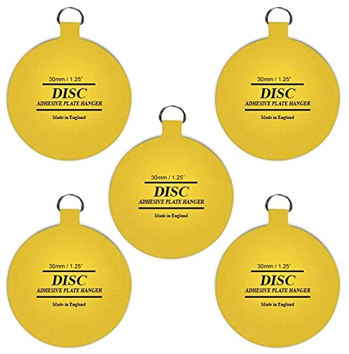 Disc Plate Hanger for Walls- Strong Invisible Plate Holder of Size 30mm -Pack of 5 Self Adhesive Stick on Hooks for Picture Plate Hanging Wall Plate Holder Decoration Plate Hanging Disk.