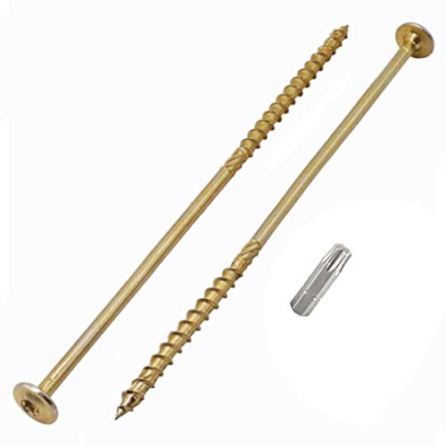 Paquete de 8 tornillos de acero galvanizado de 8 x 240 mm, cabeza torx, cabeza de oblea, tornillos de madera, rosca parcialmente (8, 8 x 240 mm)