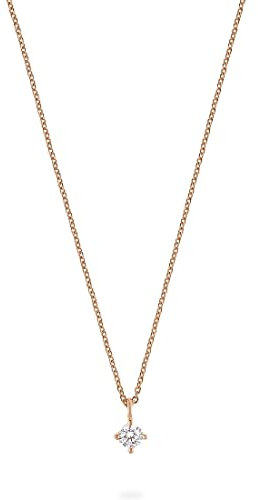 ESPRIT Damen-Kette 925er Silber 1 Zirkonia One Size Roségold 32022996