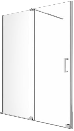 Porta Per Doccia Installazine In Nicchia Scorrevole vetro 8 MM anticalcare reversibile Telaio Cromato (136-140 cm h 200)