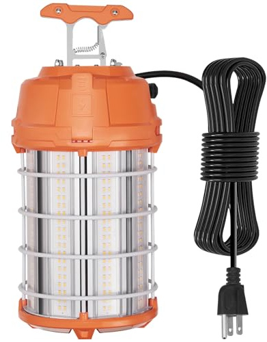 VEVOR LED Temporary Work Light, 150W, 20000lm Construction Lights, 5000K Portable Super Bright & Waterproof & Connected Up to 6 lights, Hanging Job Site Lighting for Indoor and Outdoor Lighting UL