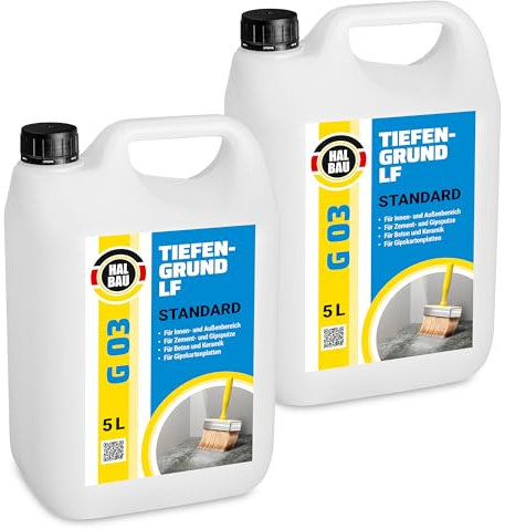 HALBAU Tiefengrund 10 L, Grundierungsmittel Innen Aussen, Grundierung Voranstrich für Putz, Farben, Tapeten G03