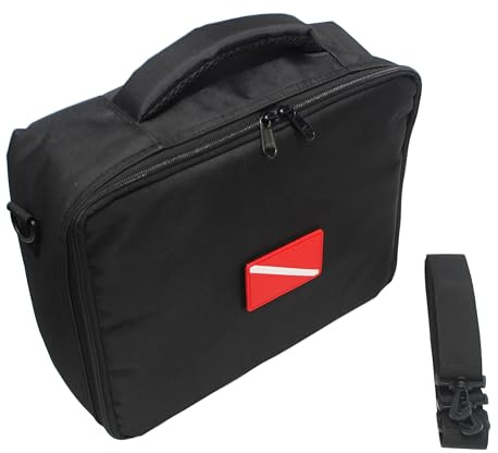 DiveTec Scuba Diving Regulator Bag - Compact Durable Travel Storage with Suitcase Buckle, Detachable Shoulder Strap, Interior Hook-and-Loop Straps & Transparent Document Pocket for Gear Protection