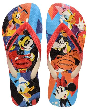 Havaianas Disney Stylish, Unisex Flipflop, Beige Straw/Red Ruby, 35-36