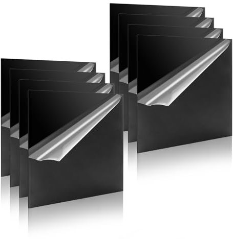 ZOFUN Lot de 8 plaques en verre acrylique noir - 300 x 300 x 3 mm - Plaques acryliques en plexiglas - Avec film de protection - Plaque en plastique acrylique pour panneaux, bricolage, affichage,