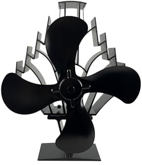 Heat Powered Stove Fan – 14 4-Blade Non-Electric Thermal Fan for Wood, Pellet, & Log Burners | 348 CFM Airflow, Silent Operation | Freedom Stoves Compatible