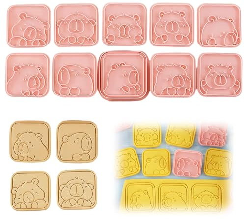 VYIBPDY 10 pezzi Tagliabiscotti Animale - formine biscotti - Stampi 3D Biscotti - Formine Per Biscotti Bambini capibara - Formine Biscotti Animali per Decorare Biscotto Dolci Torta