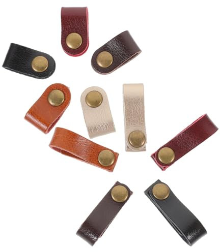 HOMSFOU 10 Piezas organizador de cuerdas de cuero sujetacables soporte para teléfono soga cables organizador organizadores de cables soporte de alambre soporte de fijación de auriculares