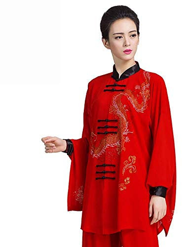 Tai Chi Anzug, dreiteilig, verschleiert, Kampfsport-Performance, Damen-Meditationsanzug, Seiden-Kung-Fu-Anzug, B-XL (E XS)