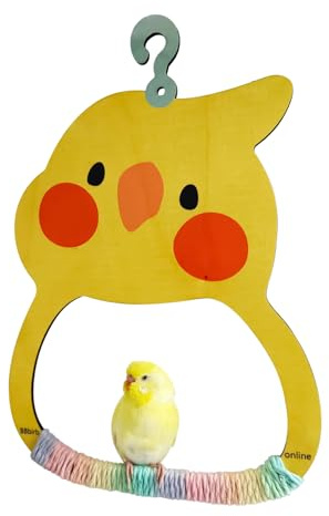 Giocattolo altalena per uccelli, giocattolo altalena per gabbie di uccelli per parrocche; accessorio colorato di decorazione e gioco per il giardino e il balcone