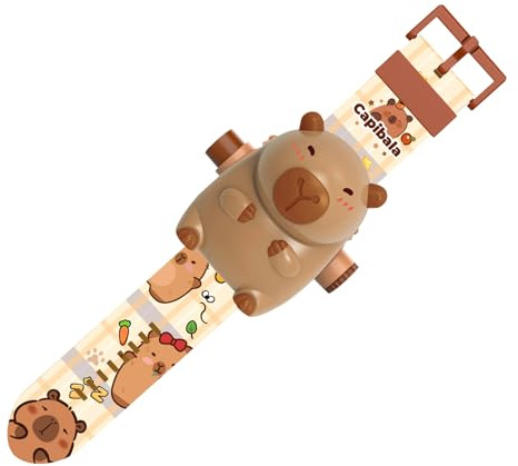 Orologio con proiettore Capibara: orologio digitale con animali, gadget educativo pratico | Strumento di apprendimento interattivo per la creatività visiva migliorata per bambini Ragazzi Ragazze 3