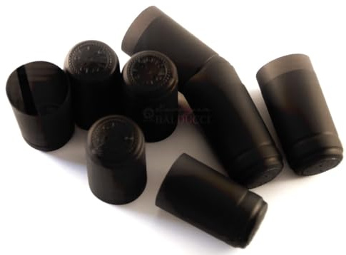 Generico Capsule PVC TERMORETRAIBILI 31x60 Nero Opaco per Bottiglie BORDOLESI PZ.100