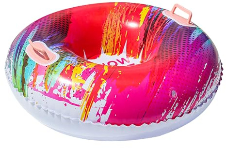 Tubo De Nieve Inflable: Trineo De Invierno Resistente, Asiento Antivuelco, Construcción Duradera De PVC | Diversión Al Aire Libre En Campos De Nieve Para Familias, Adultos Y Niños En Senderos En Las L