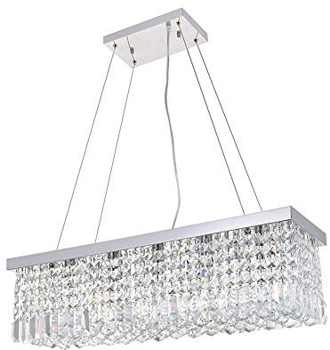 A1A9 Lampadario di cristallo moderno, plafoniera a goccia di cristallo trasparente K9 apparecchio illuminazione a sospensione rettangolare da incasso per soggiorno sala da pranzo