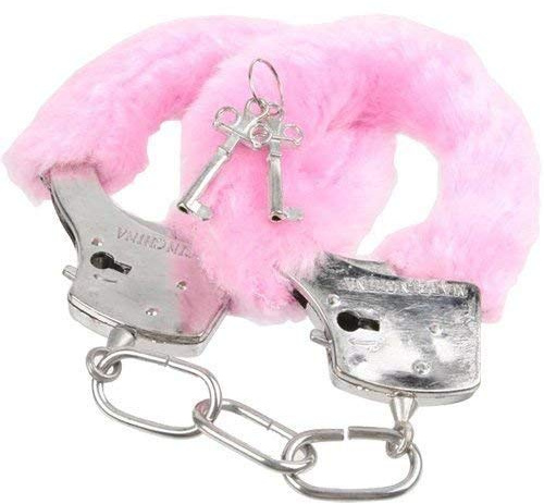 Shatchi Night Accessoires de déguisement en Fourrure Rose pour Enterrement de Vie de Jeune Fille/déguisement, métal/Tissu pour Adulte