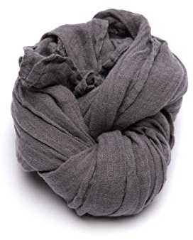 LinenMe Cheche Femme et Homme, Écharpe, Foulard, Chale - 100% Lin - Pour l'été, la plage, léger, respirant - 45 x 200 cm - STEEL GREY