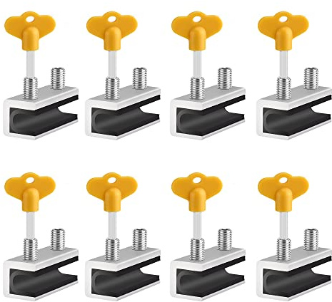 Window Locks, 8 Sets Sliding Security Window Lock with Key for Vertical & Horizontal Sliding Windows & Sliding Doors, Adjustable Window Locks Security Window Stoppers for Patio Bedroom Home and Office