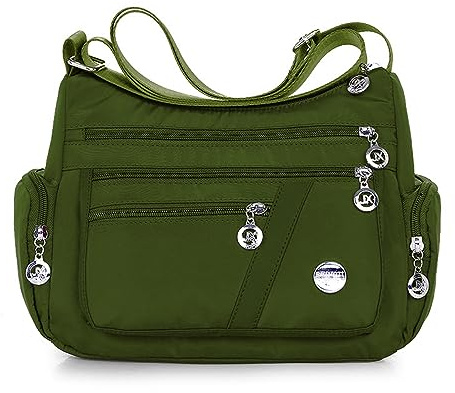 Gladdon Crossbody-Tasche für Damen, lässige Handtaschen und Schultertaschen, Nylon-Tragetasche, leicht, wasserdicht, Kuriertasche, Anti-Diebstahl-Tasche, grün