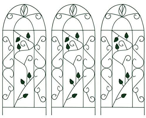 Gecheer 3 st. Spaljé, spaljé, spaljé, spaljé, spaljé, blomgaller, klätterväxter, trädgårdsdekoration, rosengaller, växtgaller, svart, 40 × 100 cm, järn