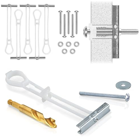 CondoMounts MSK8001 Steel Stud TV Mounting Kit | Metal Stud Anchors | TV Mount Metal Studs | Holds 200lbs on Steel Stud | Includes 6 Elephant Anchor (1/4) Set & 1-Pilot Head Titanium Drill Bit