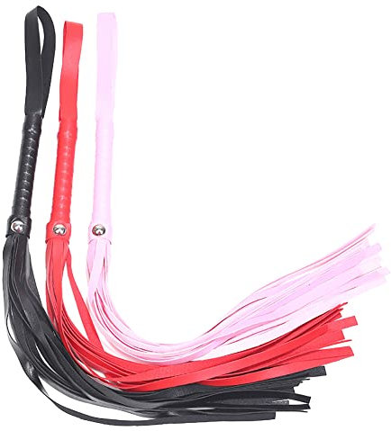 JIHUOO 3 Pcs PU Leather Horse Whips Horse Riding Crop Costume Whip Jump Bat Couples Role Play Toys Bedroom Play for Adults