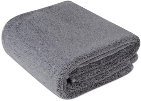 Amazon Basics Serviettes en microfibre pour voitures, chiffon de nettoyage, 63.5 x 91.5 cm, Gris