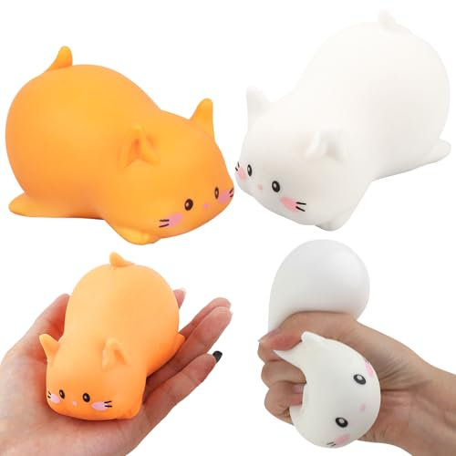 2 Pièces Balles Antistress, Boules à Pétrir Antistress Soft Cat, Jouet à Presser Cat, Enfants Adultes Boules Antistress, Boule Anti-Stress pour Cadeaux de Fête, Cadeaux pour Sacs Cadeaux