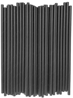 Vroxdrez 100 Cannucce Di Carta Di Colore Nero Per Cocktail. Dimensioni: 150 x 8 mm, Confezione Familiare, Senza Plastica, Alta Qualità, Sicure Per Bambini, 100% Biodegradabili E Compostabili
