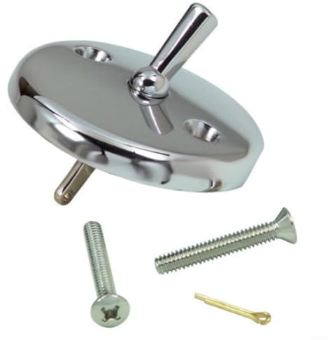 EpheyFIF Panneau de trop-plein à trois trous pour baignoire, mécanisme anti-odeur, construction métallique, installation et entretien faciles, s'adapte à la plupart des baignoires standard (argenté)