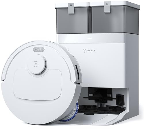 ECOVACS DEEBOT T30C OMNI GEN2 Robot Aspirapolvere e Lavapavimenti, 25.000 Pa, ZeroTangle 3.0, TruEdge 2.0, TrueMapping 2.0, Lavaggio dei panni con acqua calda a 75°C, Stazione OMNI All-in-One, Bianco