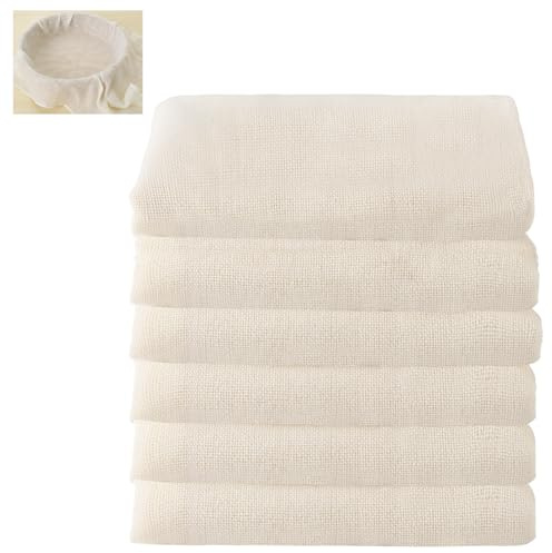 6 panni in mussola di garza, 50 x 50 cm, non sbiancati, grado 90, panni lavabili per formaggio per filtrare succhi di frutta, formaggio, tè, caffè