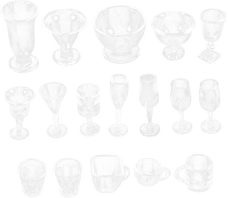 Gatuida Lot de 17 Ustensiles De Service Miniatures pour Maison De Poupée Tasses À Café Miniatures Mini Vaisselle De Cuisine Décoration Accessoires De Cuisine pour Maison De Poupée
