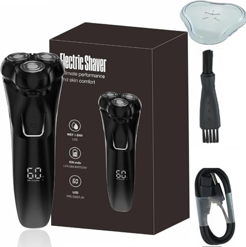 orzym Rasoir électrique V1 Pro – Lames 4D ultra-précises et Tondeuse intégrée pour un Rasage net et confortable, Homme à Têtes Rotatives 360°pour Masion et Voyage